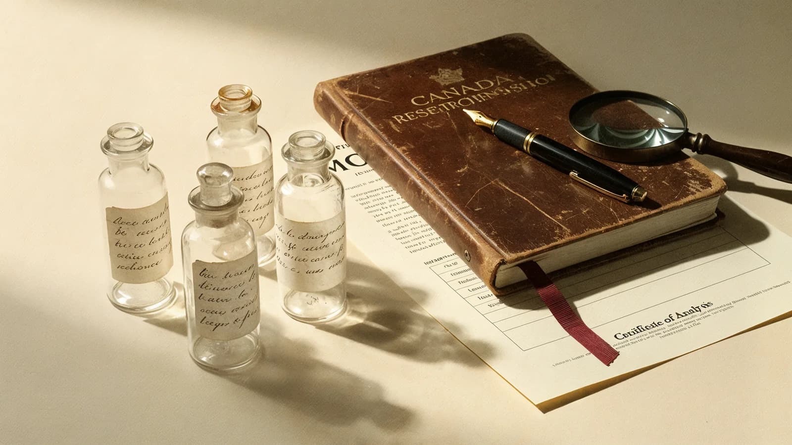 Research peptide vials and COA document for Canadian buyers